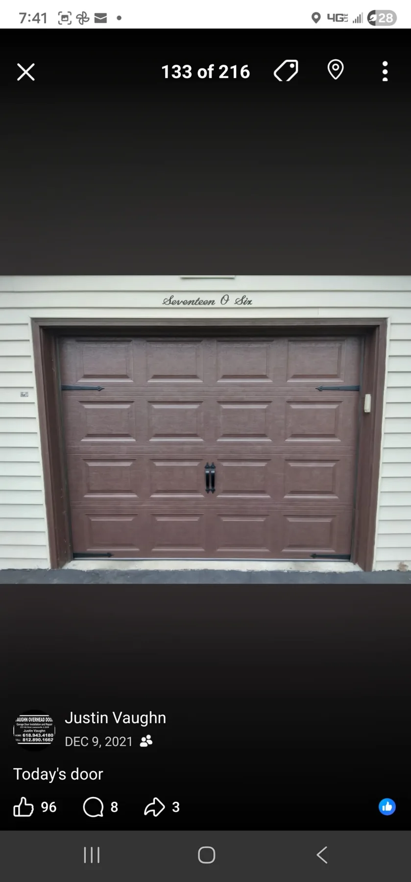 Garage door panel layout on a residential door slated for replacement